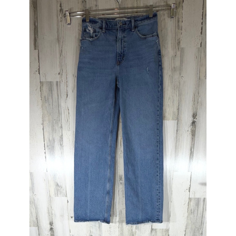 Abercrombie &‎ Fitch The 90s Relaxed Jean 27/4 (fits 28x31) High Rise Distressed